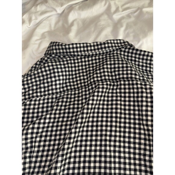 Women’s Flannel Button Down Shirt Eddie Bauer Size Tall XXL Black And White - Picture 8 of 9